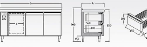 Bajomostrador frigorífico (con preinstalación) Mod. BMC-R